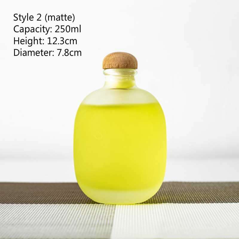 500ml Frosted Fruit Wine Bottle Green Plum Hip Flask Sake Rice Wine Yellow Wine Container with Cork Preservation Bottle Jug: 250ml  matte
