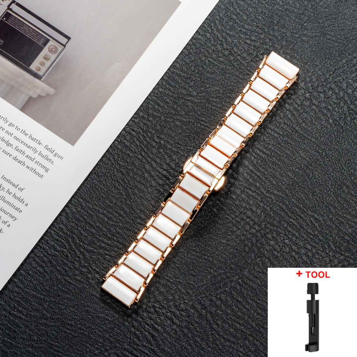18mm Luxury Ceramic Strap for Huawei Watch 5 GT5 Pro 42mm Butterfly Buckle Wristband For Huawei GT5 GT4 41mm Band: XXXL / GOLD