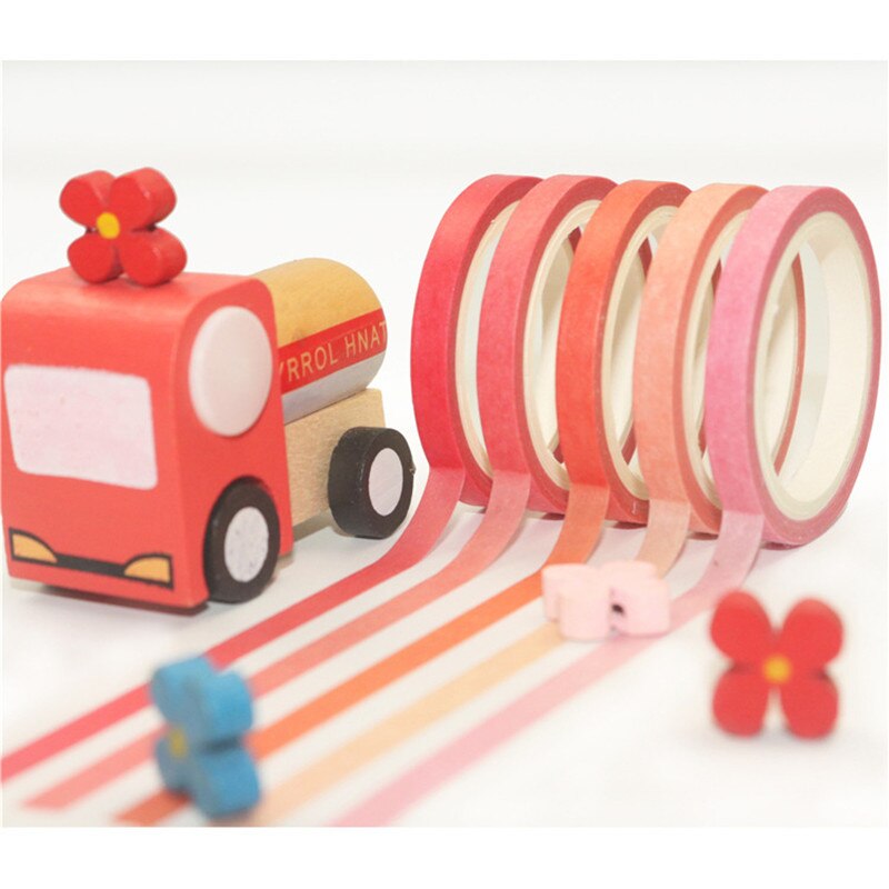 20 Rolls Set Solid Slim Washi Tape Regenboog Zelfklevende Masking Tape Voor Scrapbooking Diy Stationaire Kerstcadeau Decoratie