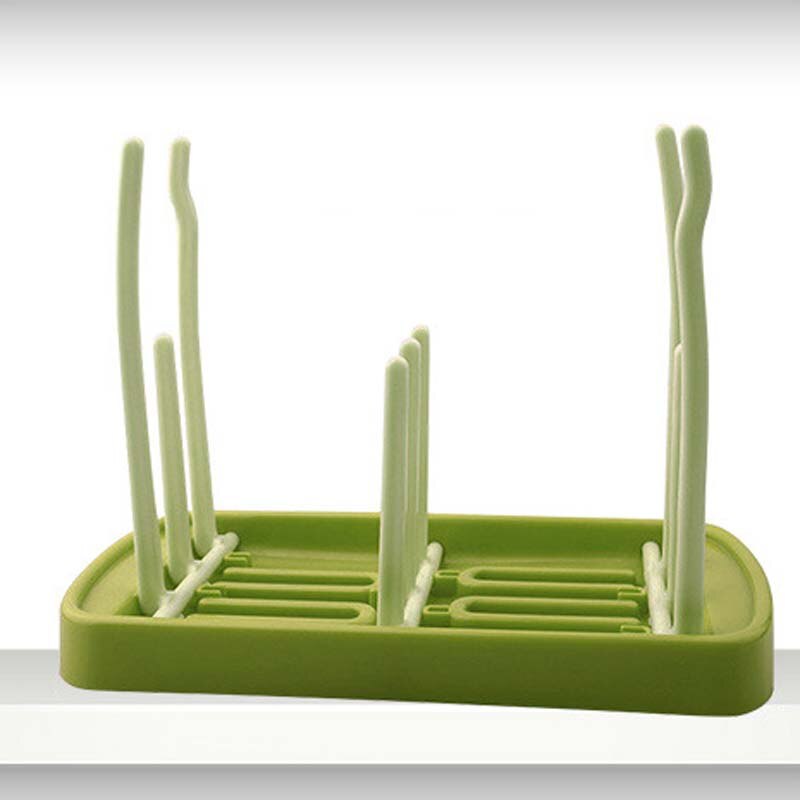 Sutteflaskestativ opvask græs græsplæne tørrestativ holder babyskål sippy kop organiser bestikholder: Grøn