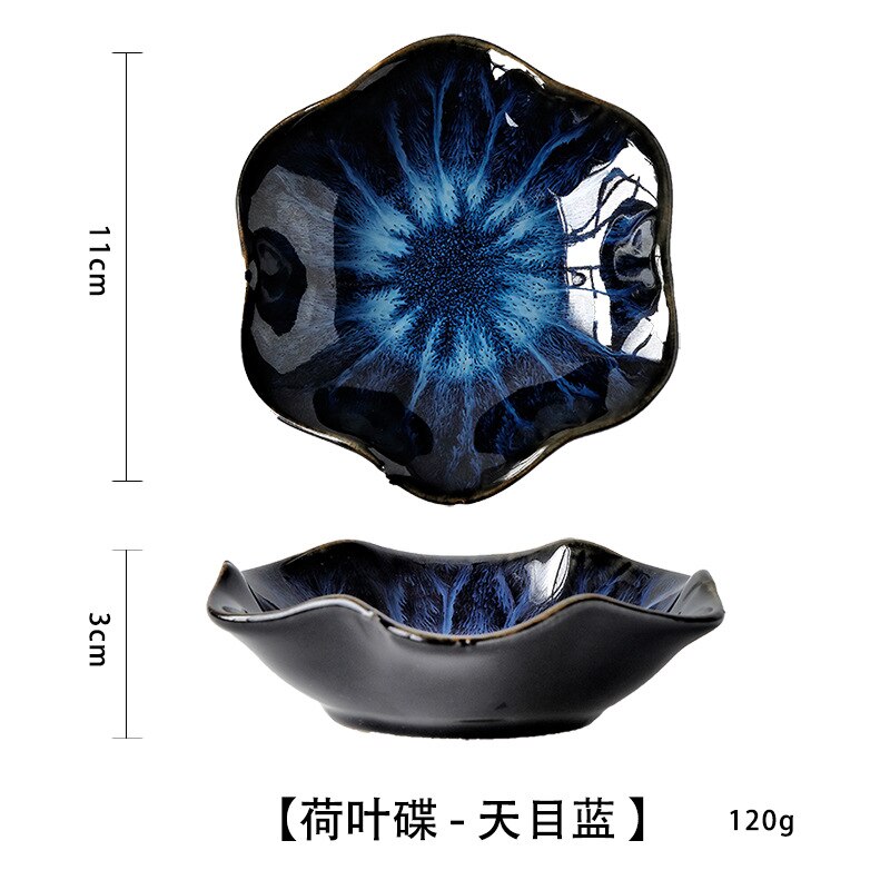 Fancy ceramic dishes, snack dishes, sauce dishes, household dipping dishes, Japanese cold dishes: black