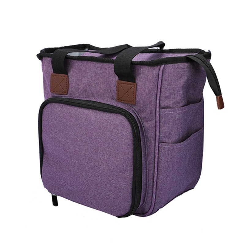 Multifunktionelle hæklingskroge trådgarn opbevaringspose diy strikkepinde garn taske syning arrangør taskeholder: D
