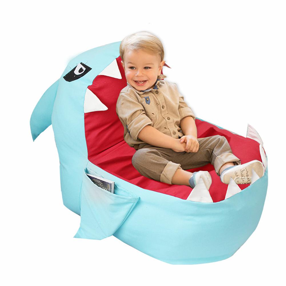 TWISTER. CK Cartoon Shark Vorm Zitzak voor Kinderen Speelgoed Kleding Opslag Haai Kinderen Knuffel Opbergtas Lui Couch Stoel