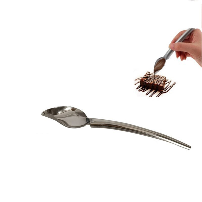 Cuchara de decoración de acero inoxidable, mango cómodo, herramienta de dibujo culinario de precisión pequeña