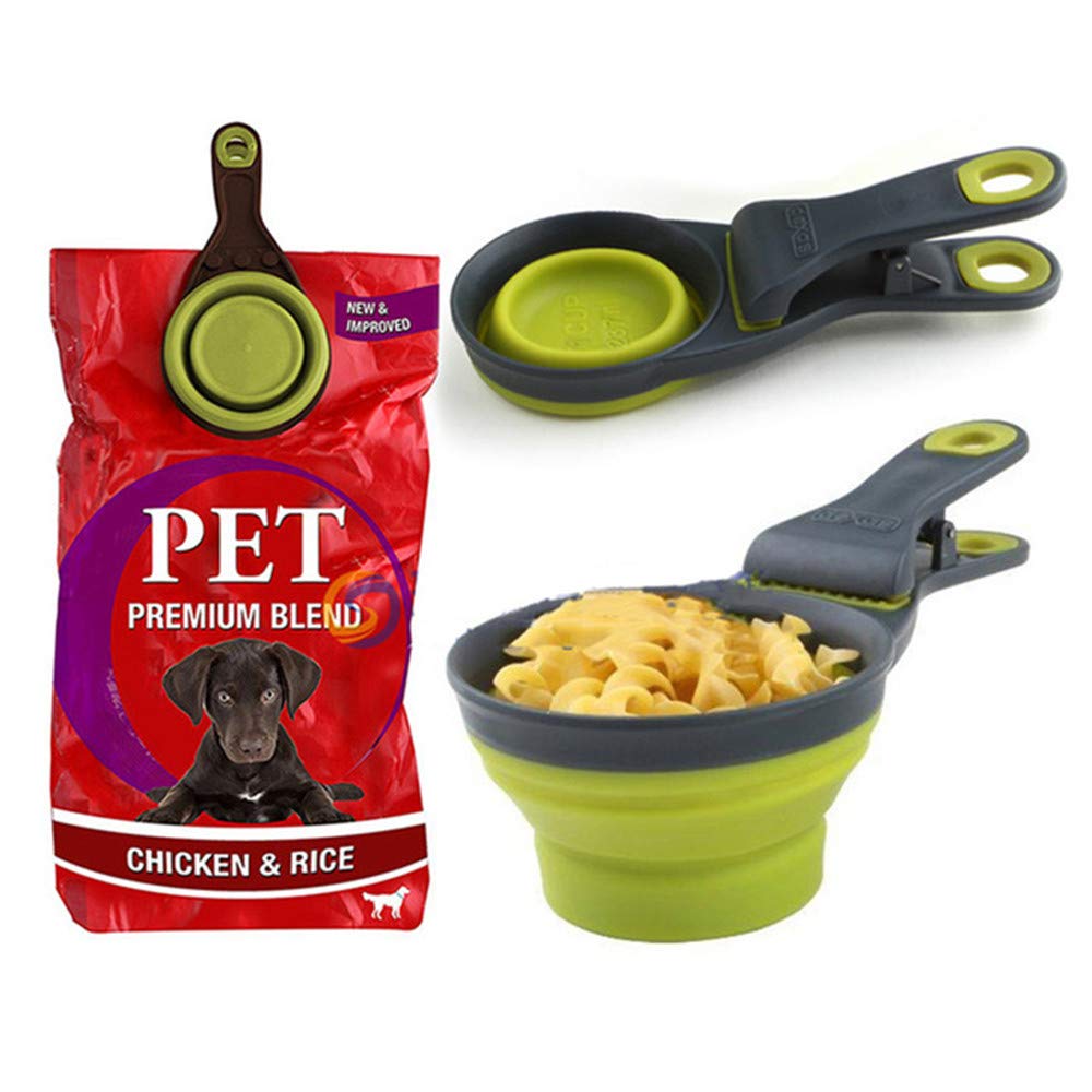 3 in 1 multifunctionele huisdier hond kat opvouwbare schep afsluitclip maatbeker 118ml 4oz