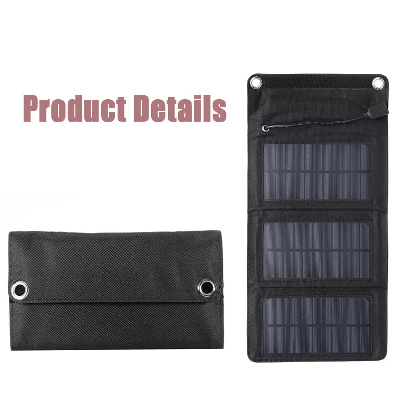 20w 5v foldbar solcelleoplader solenergibank til mobiltelefon camping udendørs