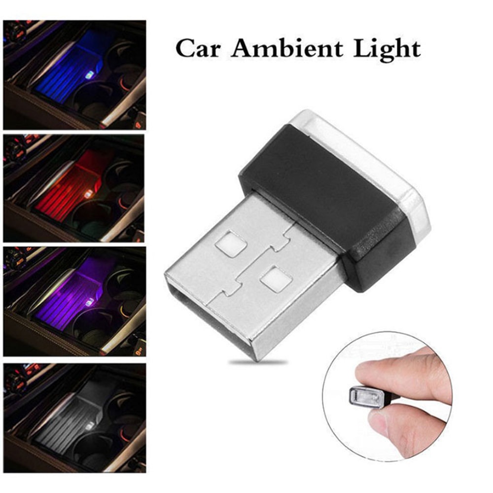 Mini Led Auto Licht Auto Interieur Usb Sfeer Licht Plug En Play Decor Lamp Noodverlichting Auto Accessoires 7 Kleuren