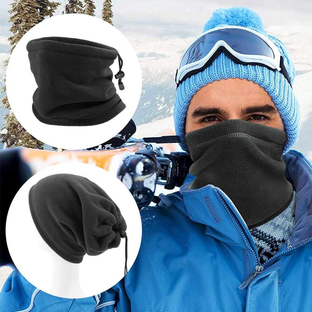Thicken Fleece Neck Gaiters Adjustable Neck Warmer Face Mask for Hiking Skiing Snowboarding Winter Outdoor Sports