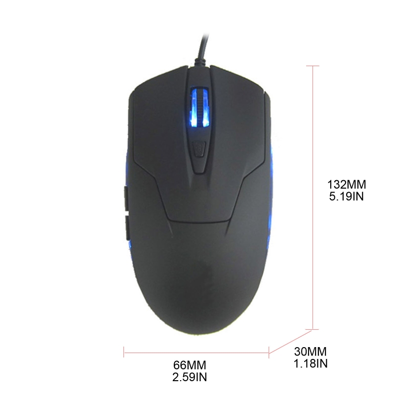 Type C Wired USB C Mice Gaming Mouse Ergonomic Blue RGB Light 2400 DPI 6 Button for Windows PC Laptop Gamer Mouse