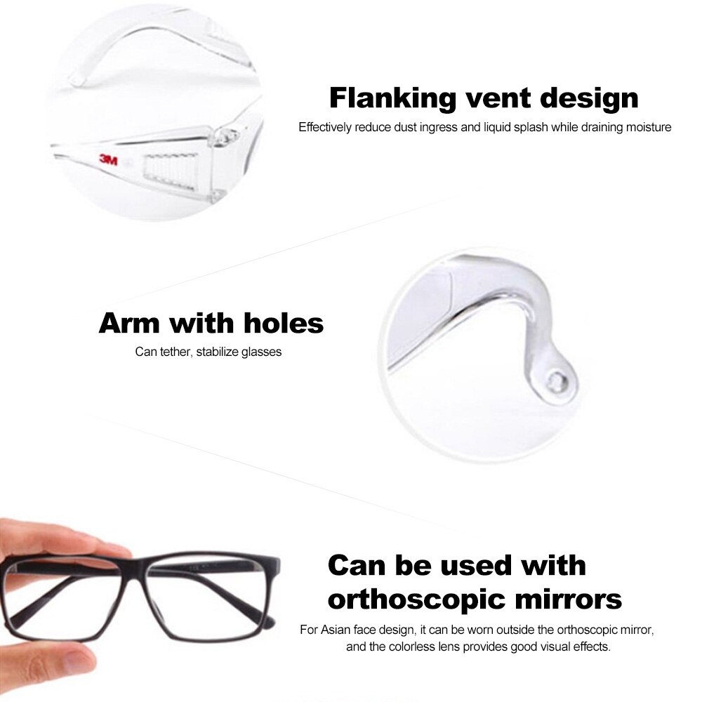 3M 1611HC Goggles Veiligheid Glazen Goggles Oogbescherming Eyewear Uv-bescherming Anti Fog Coating Eye Wear Anti Dust Winddicht