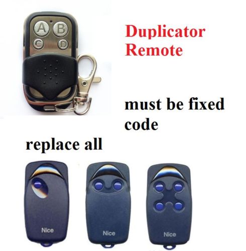 NICE FLO1 FLO2 FLO3 FLO4 Universal Remote Control Garage Door Gate Clone Fob 433.92mhz fixed code