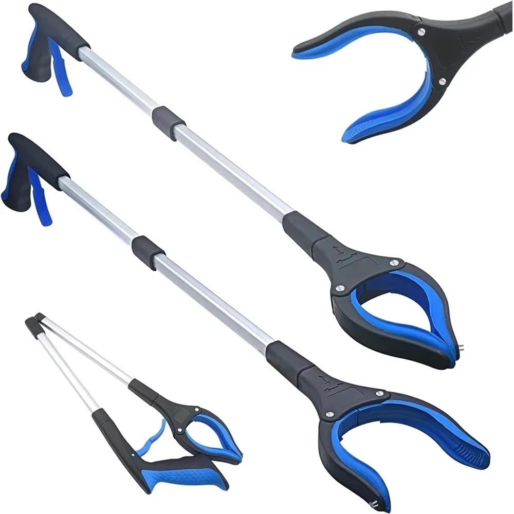 Pinza recogedora de basura con Clip giratorio de 360 °, herramientas de recogida, extensor de agarre plegable ligero de 80cm, herramienta de mano