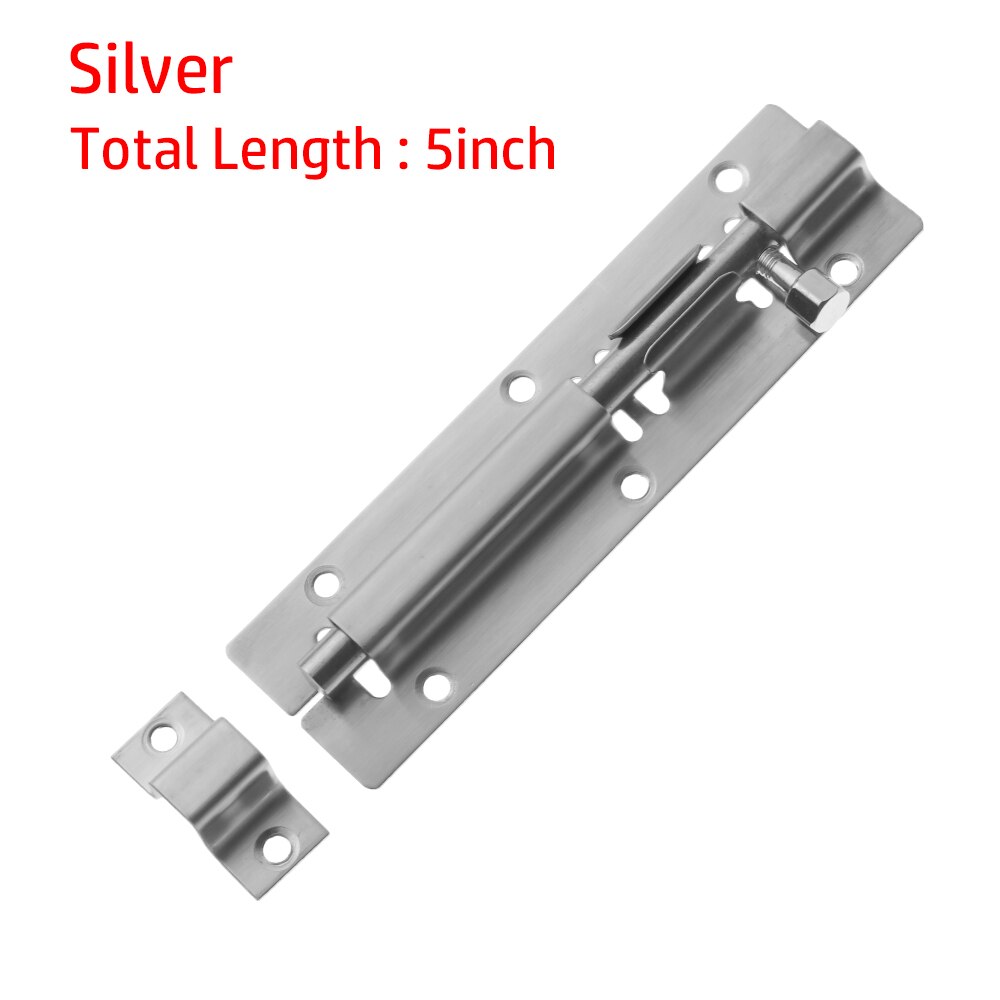 2-12 Inch Stainless Steel Door Lock Buckle Furniture Bolts Garden Gate Locks Sliding Door Chain Latch Home Security Hardware: 5inch