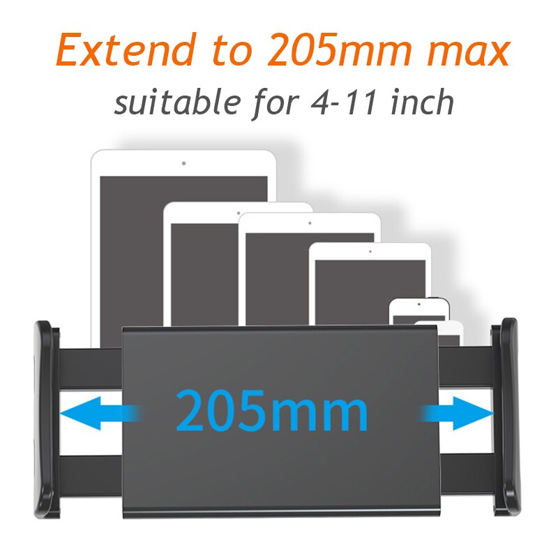 Support télescopique de téléphone pour oreiller arrière de voiture, appui-tête arrière pour iPhone X8 iPad Mini tablette 4-11 pouces
