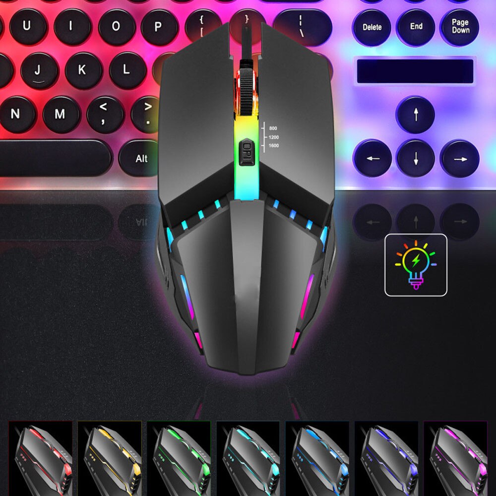 K3 Usb Bedrade 7 Kleur Verlichting 1600 Dpi Verstelbare Gaming Muis Muizen Usb Draadloze Muis Computer Bluetooth Muis Mause Muis