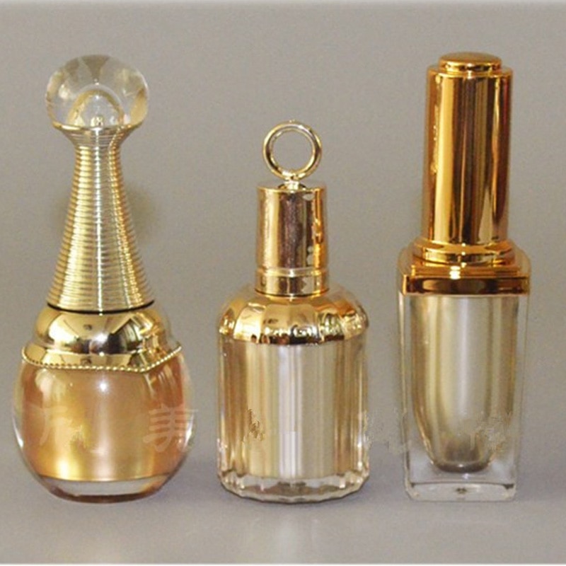 3 Styles 10ml Empty Nail Polish Containers Acrylic Nail Box with Brush Makeup Beauty Refillable Nail Art Kit Packaging Top 10pcs