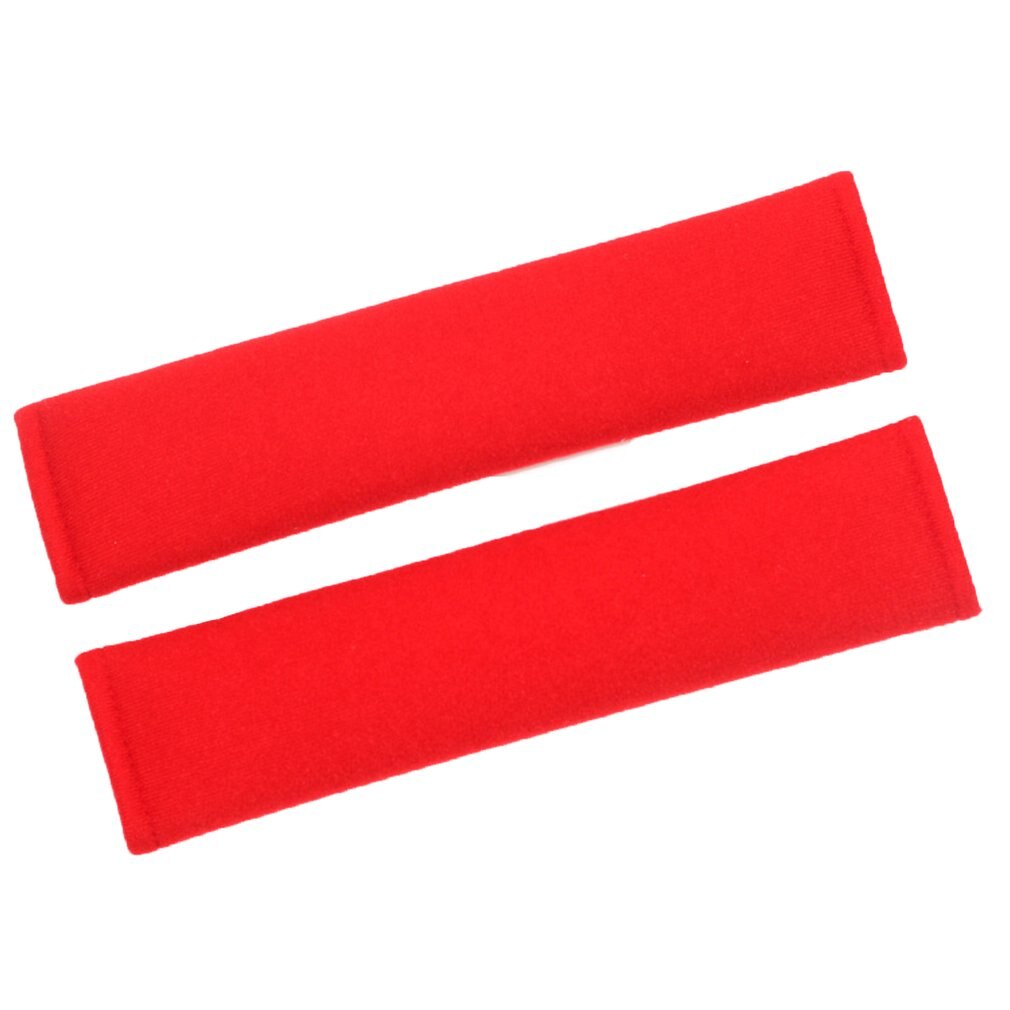 Lot De 2 Coussinets De Sécurité Pour Ceinture De Voiture - Tissu écossais Rouge - Néoprène - Accroche Velcro