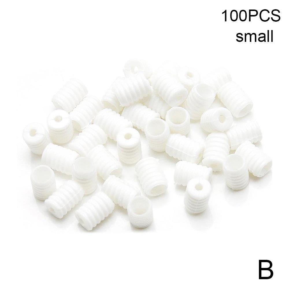 100Pcs 9/10Mm Platte Aanpassing Gesp Kralen Silicagel Bottons Voor Masker Elastische Koord Stopper Touw Slot diy Strap Cord End: small white