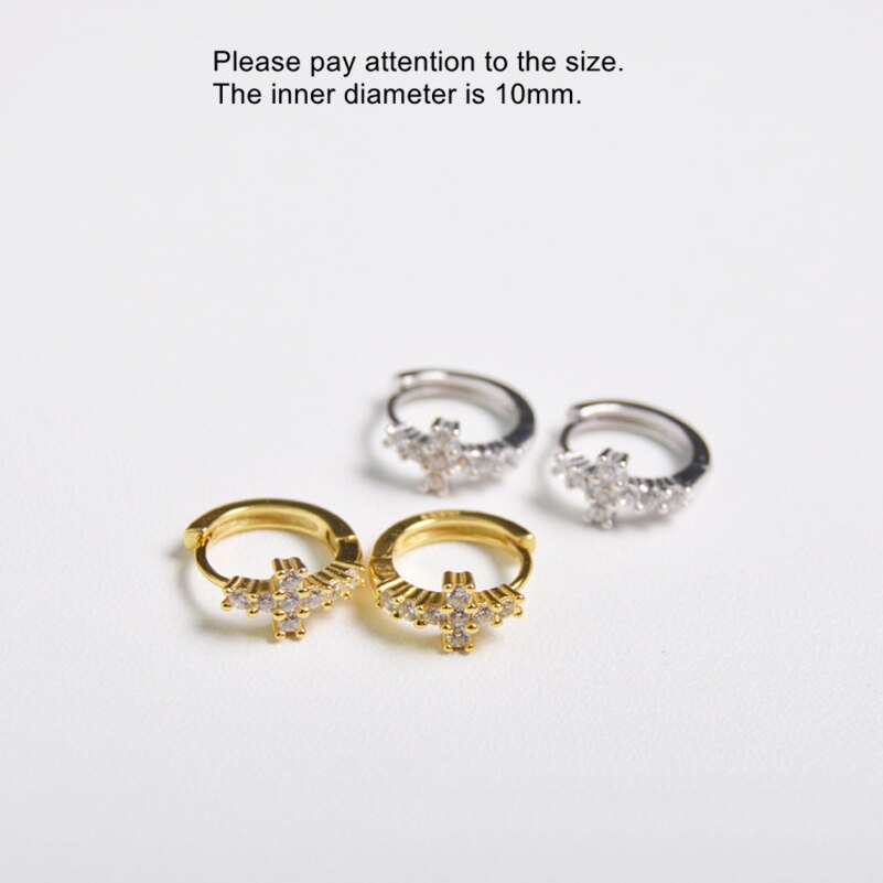 925 sterling sølv ørering zirkon kors øre ring øre ben øre spænde sød sød vild trend vilde kvindelige øre smykker
