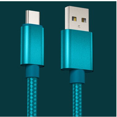 1m 2m 3m USB Type-C Data Cable Fast Charging Transfer Data For Huawei P10/P20/P30 Xiaomi Honor Mobile Phone Nylon Digital Cables: Blue Type-C / 2m