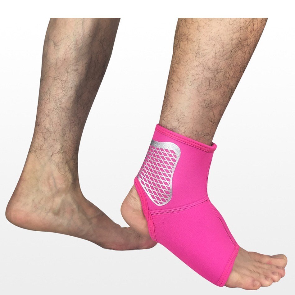 Lohnende 1 PC Sport Ankle Unterstützung Gym Fitness Compression Elastische Schutz Getriebe Fuß Straps Ankle Brace für Fußball Laufen: One Piece Rose Red / S