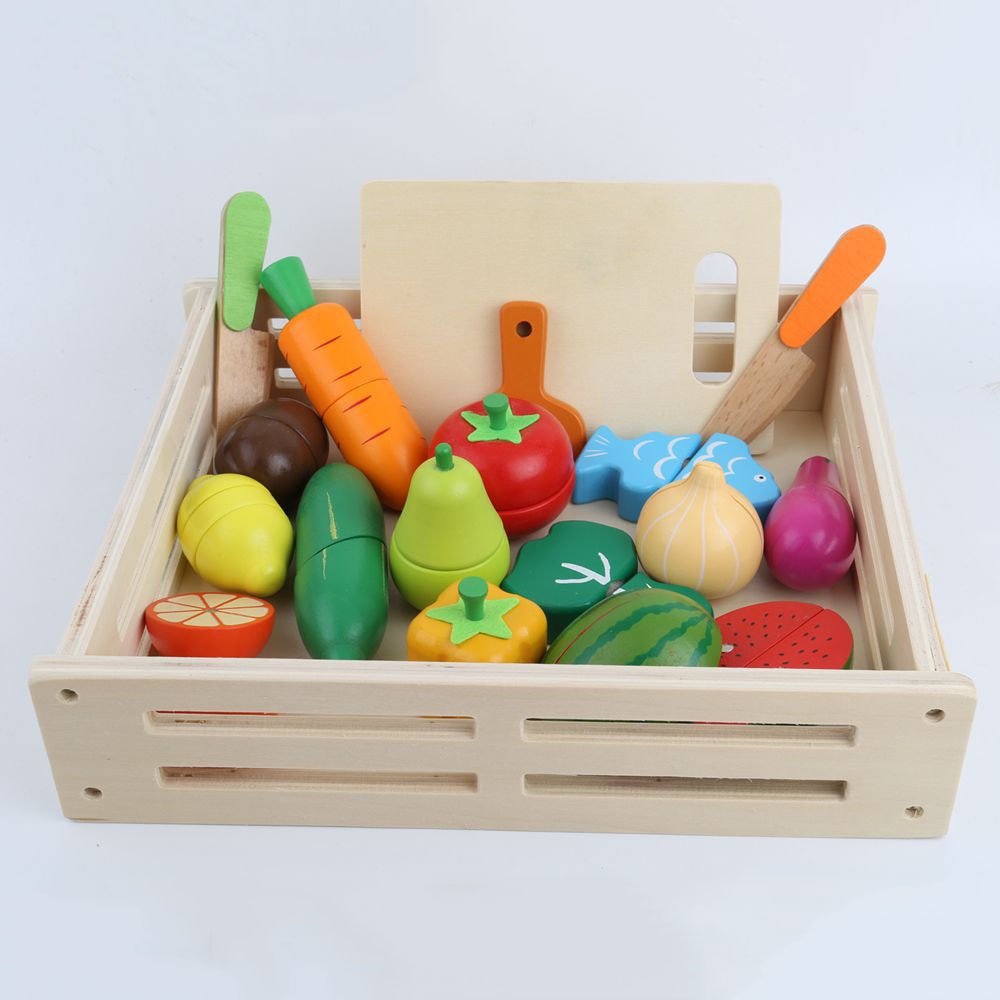 Cucina Giocattolo del capretto di Legno fingere Giocattolo di Taglio Frutta Verdura Cibo in Miniatura Ragazze Giocattoli Da Cucina impostato bambino Precoce Giocattoli Educativi