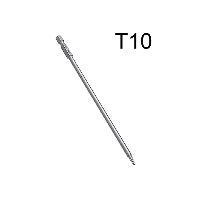 1pc magnetisk torx skruetrækker bit 150mm lange  t8 t10 t15 t20 t25 t27 t30 t40 håndværktøj skruetrækkere møtrik: T10