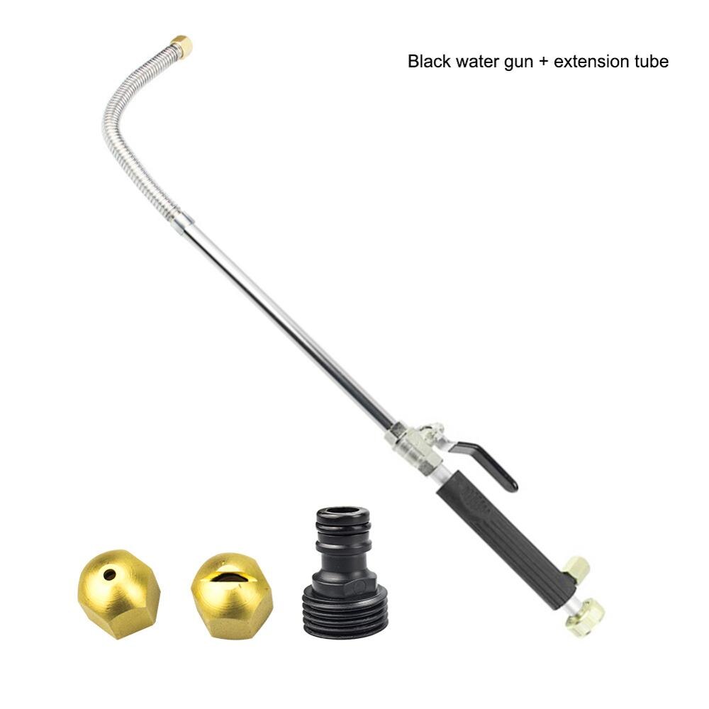 Draagbare Hoge Druk Waterstralen Metalen Jet Tuin Sprinkler Slang Spray Washer Cleaning Tools Wasstraat: BLACK-E