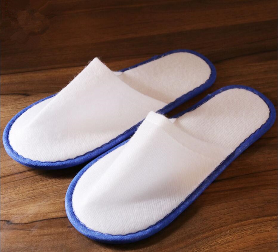 1 paar Witte Badstof Hotel Wegwerp Slippers Badstof Spa Gast Schoenen zachte bodem indoor schoenen handig
