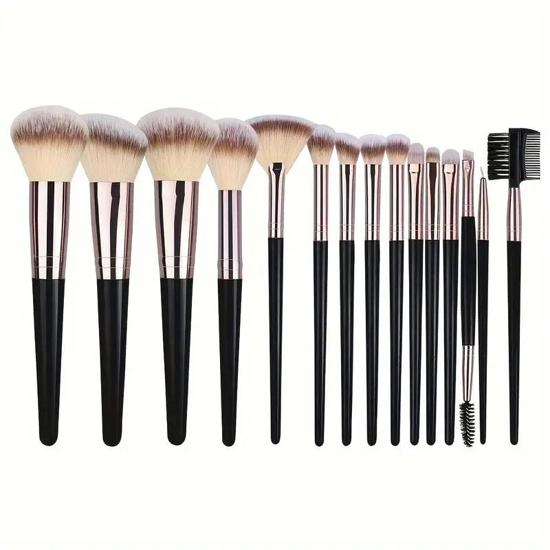 3-20PCS Makeup Brushes Set Fluffy Eyeshadow Foundation Concealer Blush Highlighter Female Cosmetics Beauty Tools Storage box: Gold