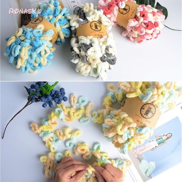 Diy Vinger Lus Garen Hand Gebreide Thuis Kussen Deken Cirkel Lijn Dikke Wol Hand Breien Gemengd Garen Ring Gesponnen Polyester speelgoed