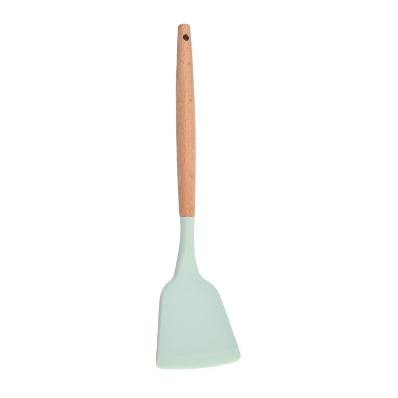 Food Grade Silicone Kitchenware Household Wooden Beech Handle Cooking Utensils Baking Tools Non-stick Spatula Kitchen Accessorie: Silicone Spatula