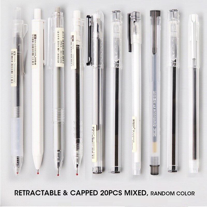 M & G Einfache Nette Muji Stil Gel Kuli-einstellen 0,35 0,38 0,5mm Tinte Schwarz Gel Stifte für Büro schule Liefert Japanische Schreibwaren gelpen: 20 Stifte gemischt
