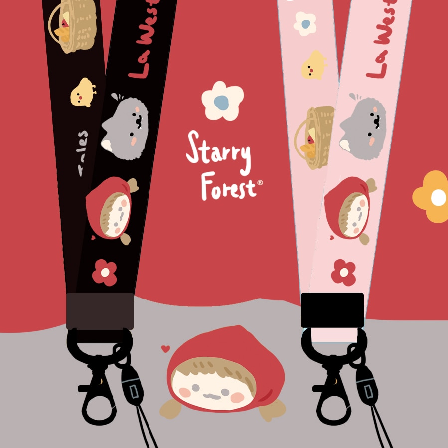 STARRY FOREST Petit chaperon rouge mignon conte de fées sangles mobiles pour les filles accès pass cartes de travail sangles