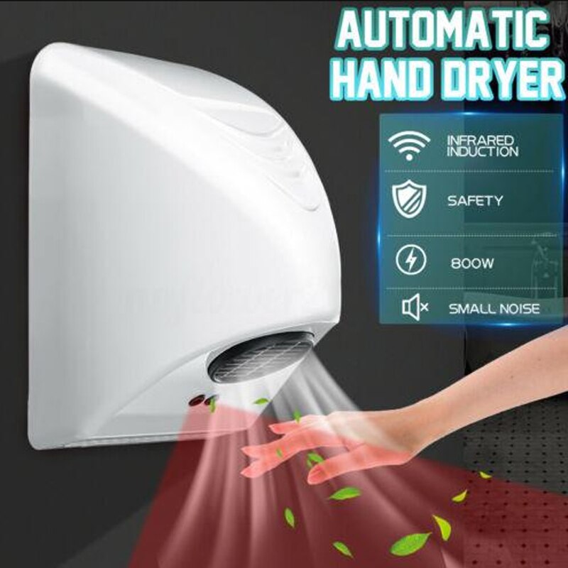 800W Hand Dryer Hotel Commercial Hand Dryer Electric Automatic Induction Hands Drying Hotel Bathroom Device Household Appliance