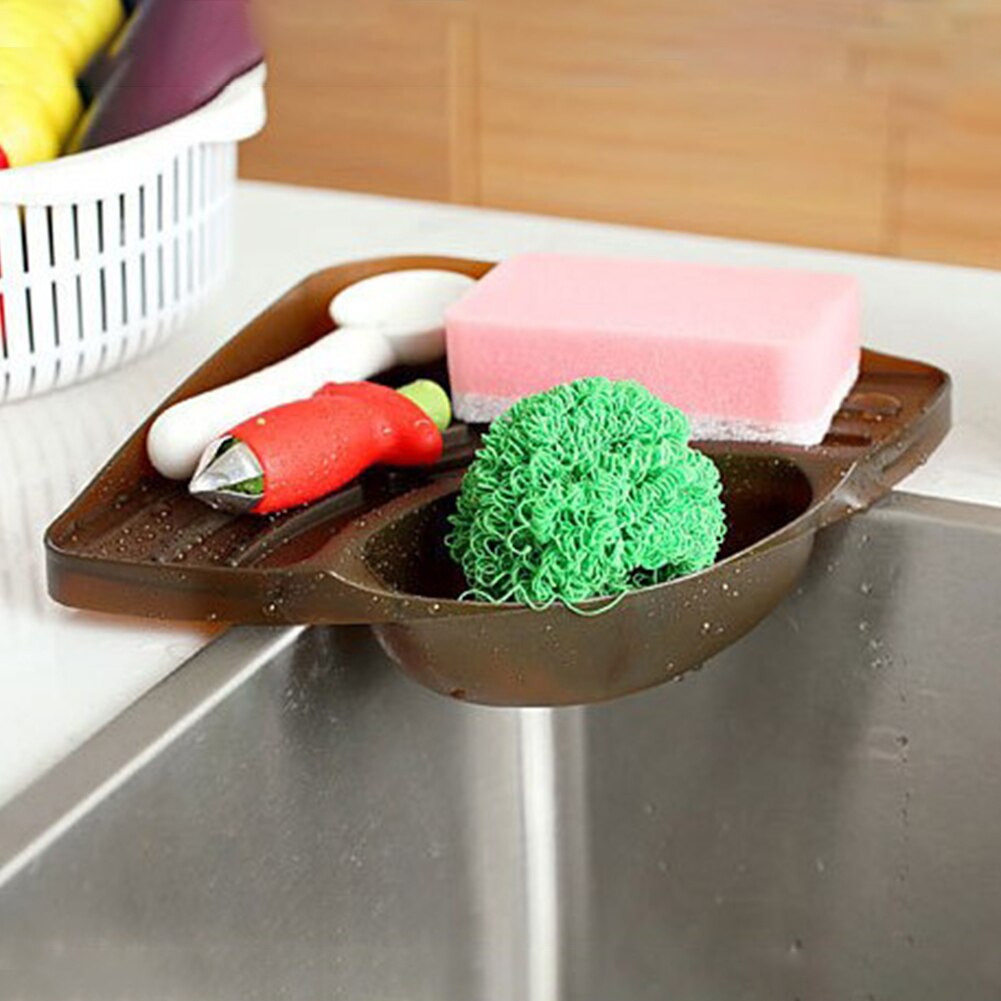 1PCS Kitchen Sink Drain Shelf 27X19cm Household Multi-functional Storage Rack for Bathroom Sundries Organizer PP Triangle Shelf