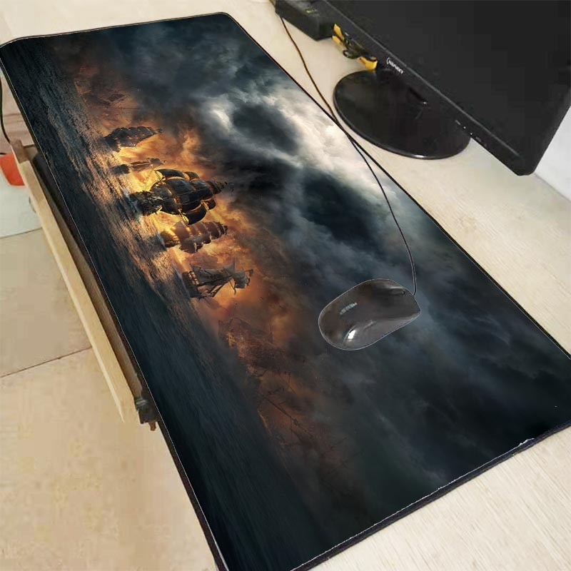 Mairuige 90X40CM Skull Ship Large Gaming Mouse Pad Lockedge Mouse Mat For Laptop Computer Keyboard Pad Desk Pad For Dota 2 CSGO