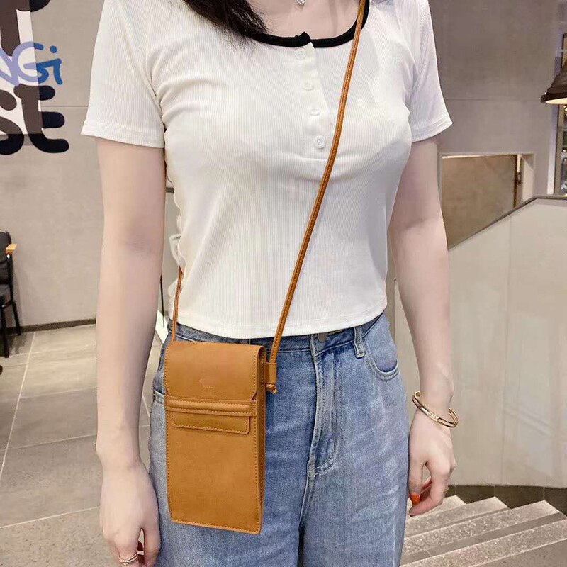 F03 Luxury Brand CL PU Leather Handbag Mini Universal 6.7inch For Iphone 11 12 Phone Bag Card Wallet Purse Women Crossbody Pouch