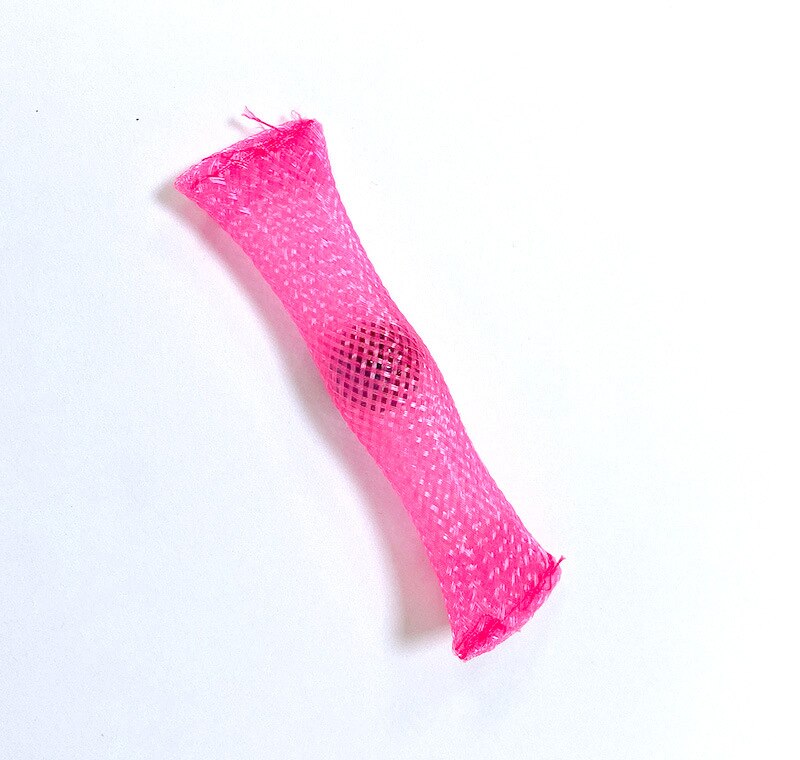 Marbles Mesh Stress Relief Ball Fidget Toy for Anxiety Autism ADHD Therapy Toys EDC Hand Net Tube with Glass Decompression Toy: Pink 1PC