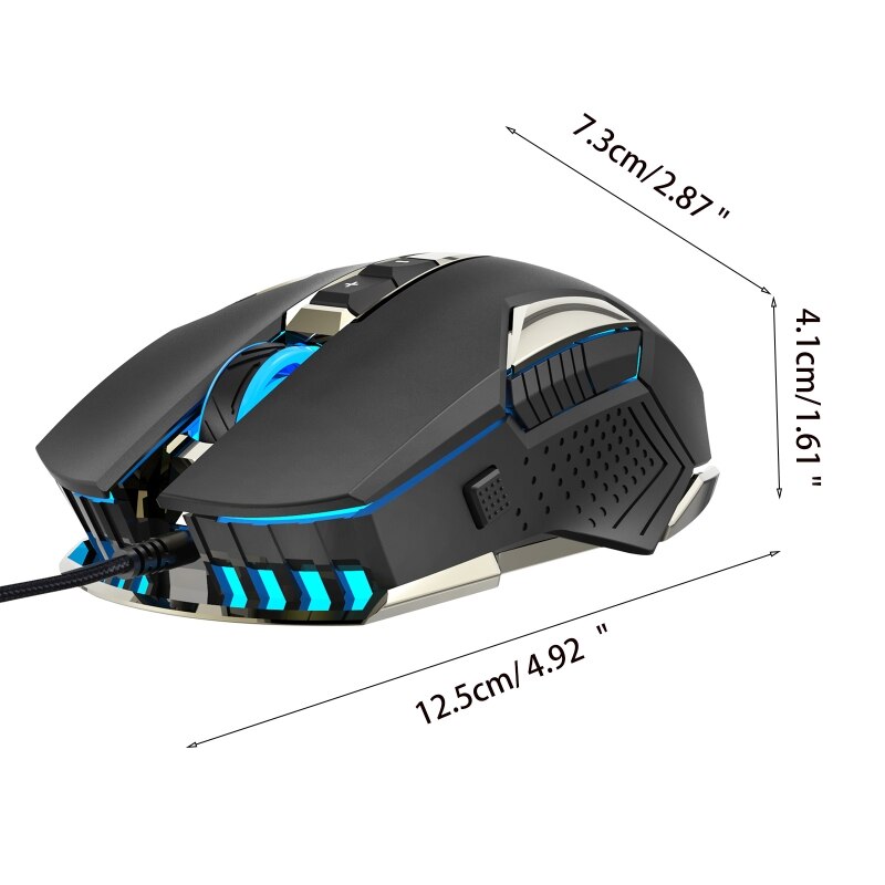 Wire Gaming Mouse 8 Buttons RGB Backlight Max 8000 DPI with 4 Adjustable Level Mouse Lightweight USB Computer Mouse
