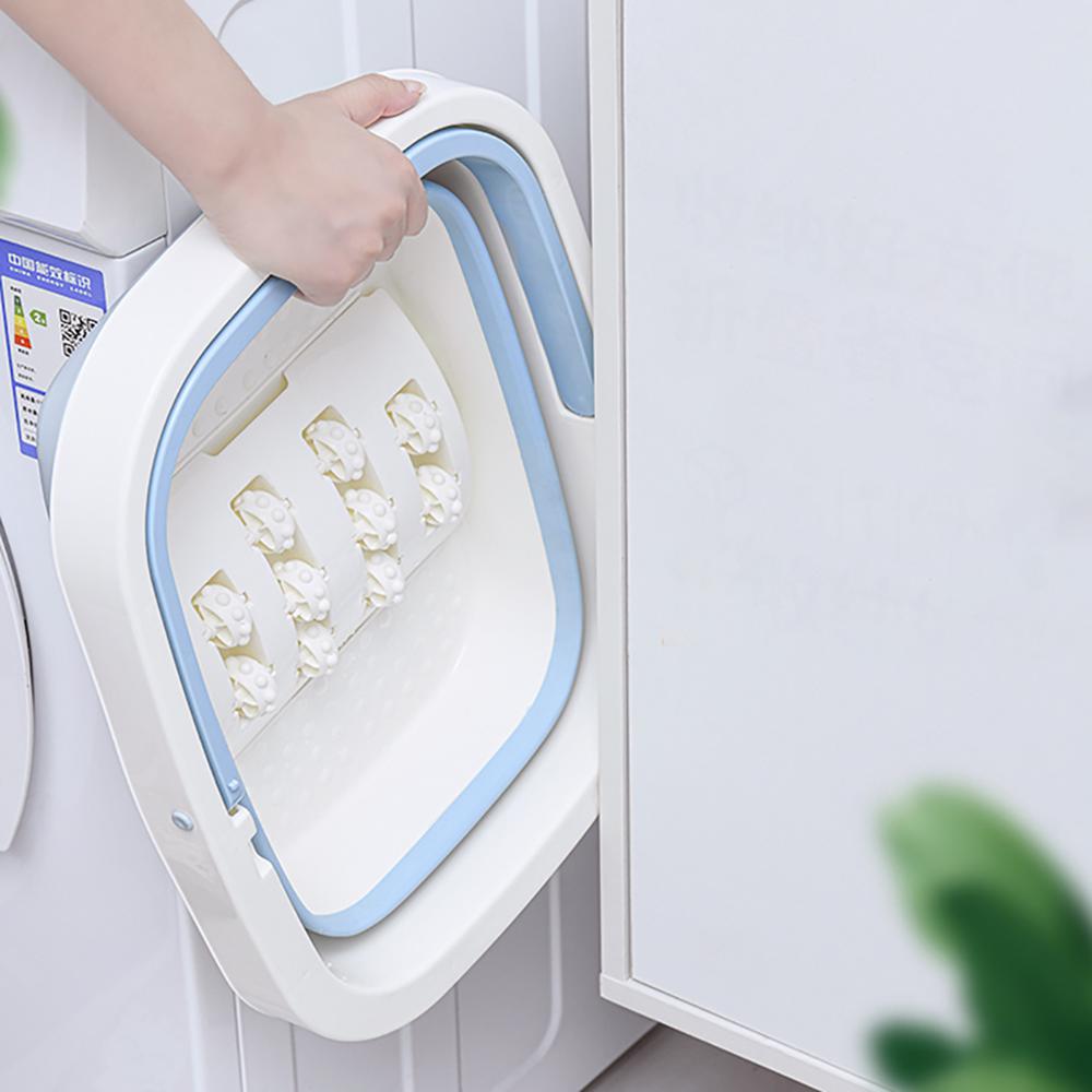 Plastic Foldable Bucket Foot Bath Bucket Bathroom Foot Wash Basin Laundry Buckets Portable Folding Water Container Large