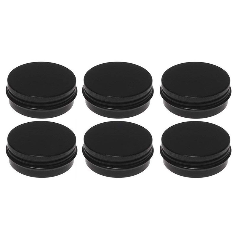 12Pcs 1Oz Black Aluminum Tin Jars Round Screw Lid Containers Empty Metal Storage Cans For Organizing Cosmetic Small Jewelry Orna