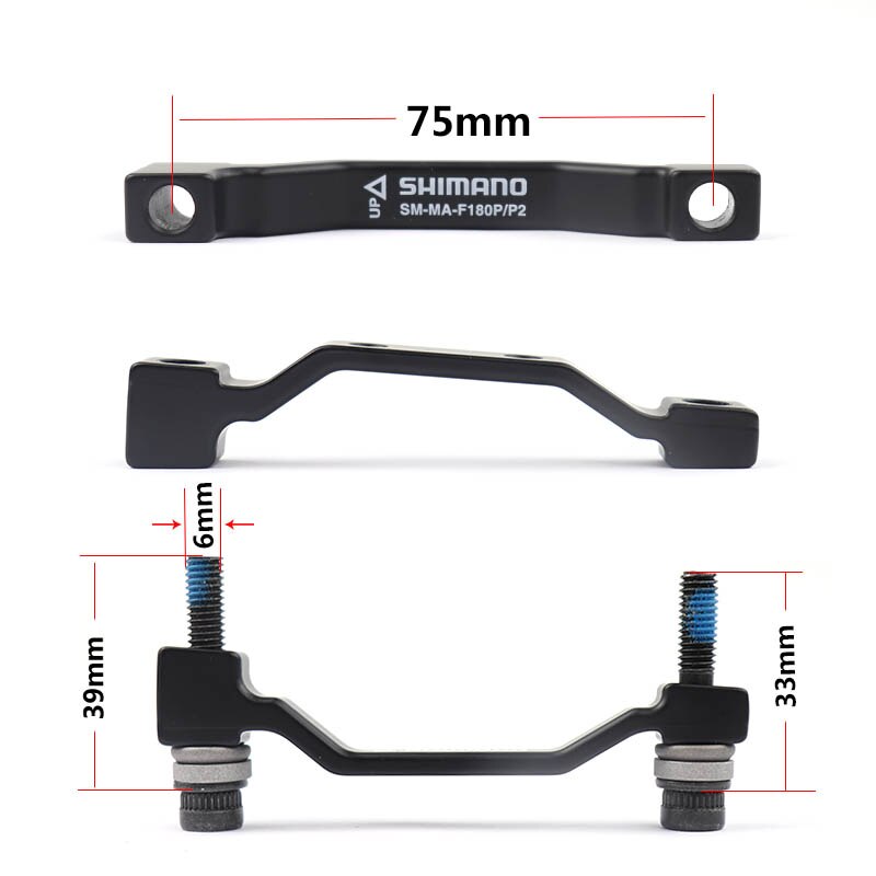 SHIMANO-Adaptador de freno de disco Original, soporte de freno de disco Pilar PM A para Rotor de 180mm y 203mm, RT86, RT81, RT56, shimano F180P/P2, F203P/P