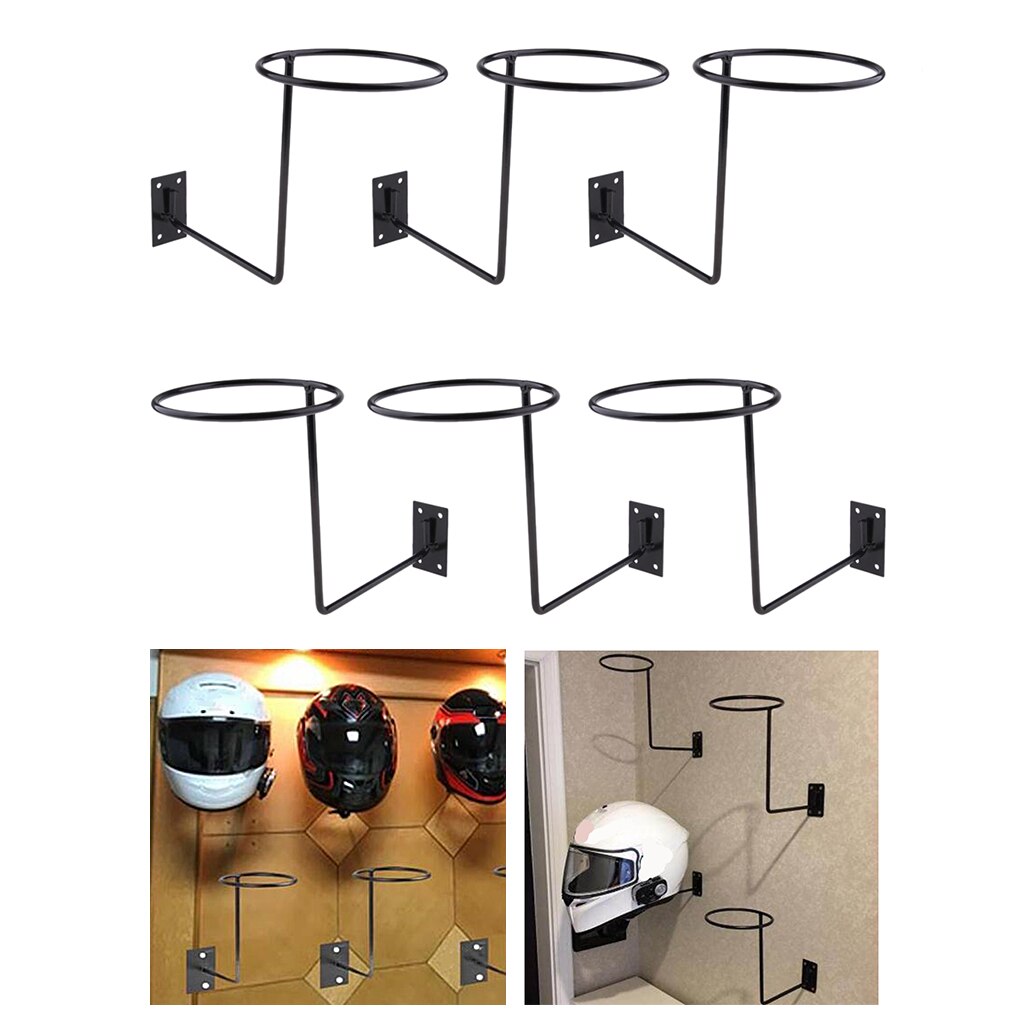 6-piece Motorbike Helmet Holder Jacket Coat Display Wall Hanger Heavy Duty
