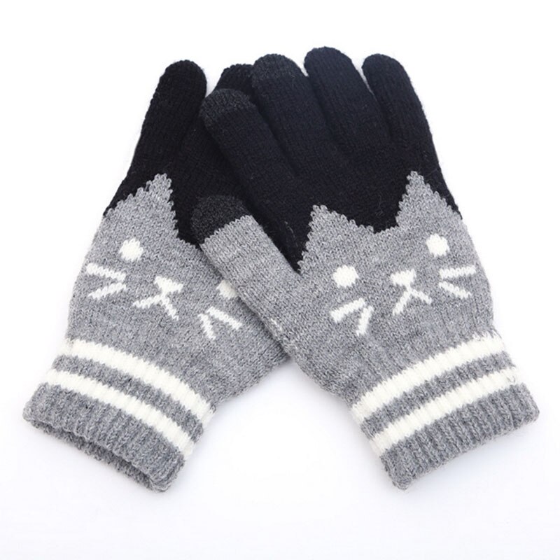 Volledige vinger Jacquard Handschoenen kind Volwassen vrouw Mannen Touch Screen Handschoenen Gebreide Handschoenen Winter Herfst Warm ST10: 33