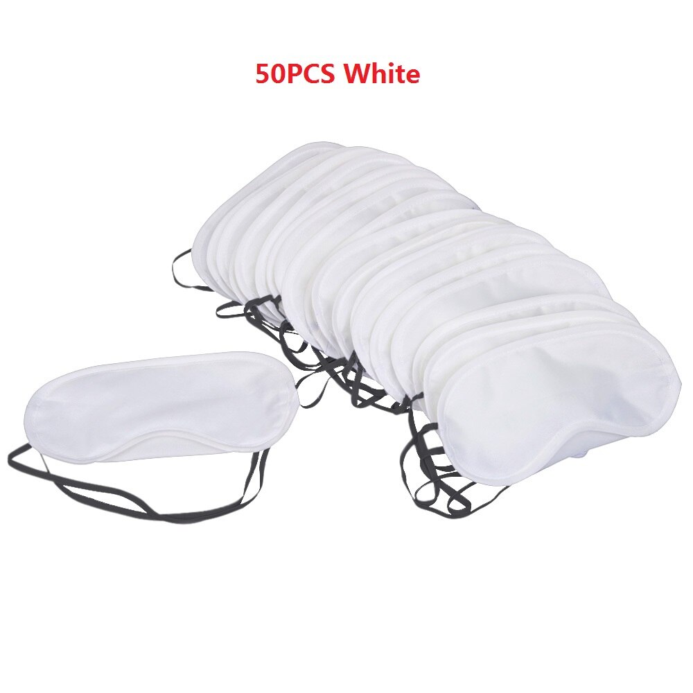50 Teile/los Reisen Schlafen Augen Maske Schwarz Schatten Augenbinde Augenklappe Nacht Wirtschafts freies: white 50pcs