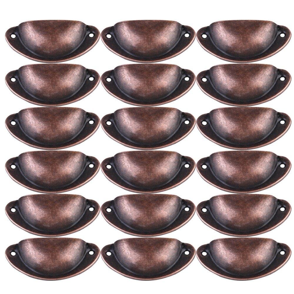 18Pcs Retro Halve Cirkel Handvat Praktische Kast Pull Handvat Duurzaam Lade Handvat Voor Thuis Dagelijks Gebruik (Groen Brons): Red Bronzes 