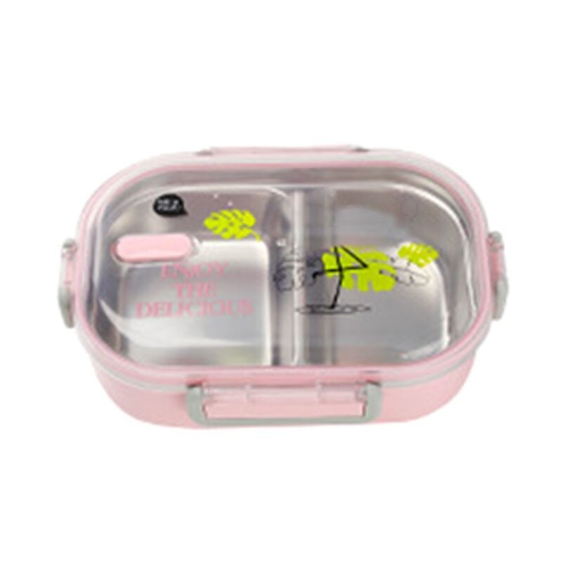 Lunch Box Stainless Steel Children's Lunch Box for School Picnic Camping: Pink-1