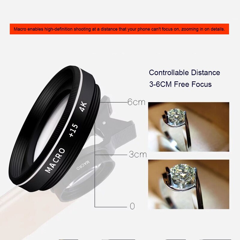 37MM 30X Makro Objektiv 4K HD Professionelle Fotografie Telefon Kamera für iPhone Xiaomi huawei Objektiv 15X Makro Objektiv für Smartphone