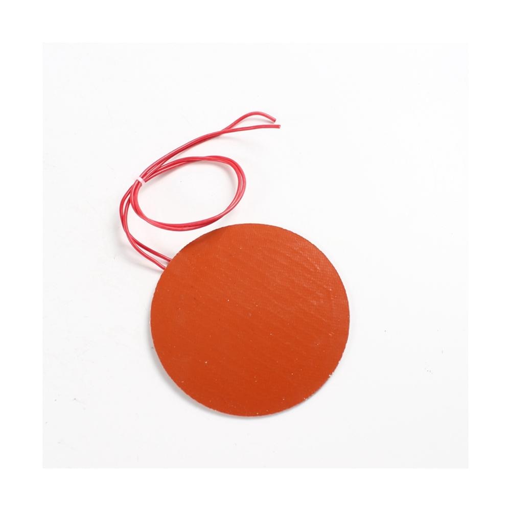 Round 100mm 5V 12V 24V Silicone Heating Pad Electric Silicone Rubber Heat Mat Heated Bed Plate Flexible Waterproof 3D Printer